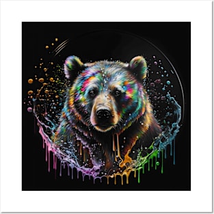 Rainbow Bear portrait Posters and Art